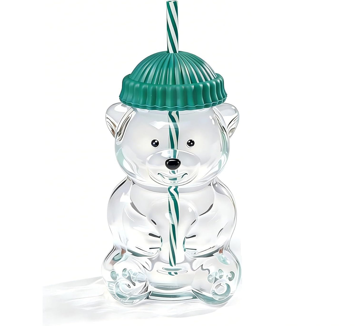 Bearista Beanie Glass Tumbler Straw Set