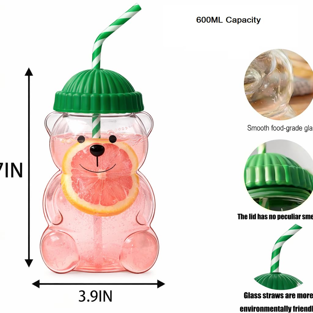 Bearista Beanie Glass Tumbler Straw Set